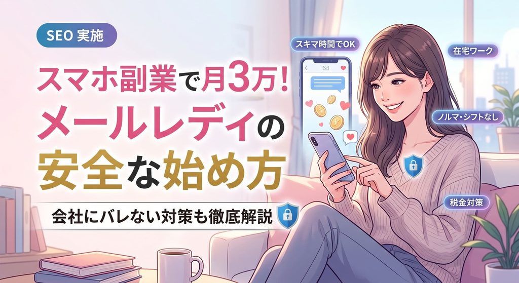 スマホ副業で月3万!メールレディの安全な始め方と会社にバレない対策